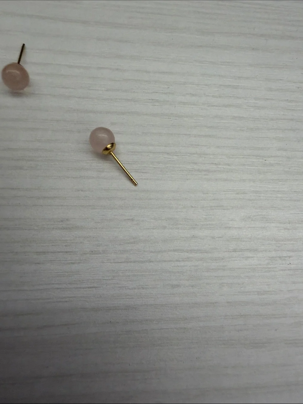 Gold-Trim Pink Stone Stud Earrings - Women Jewelry